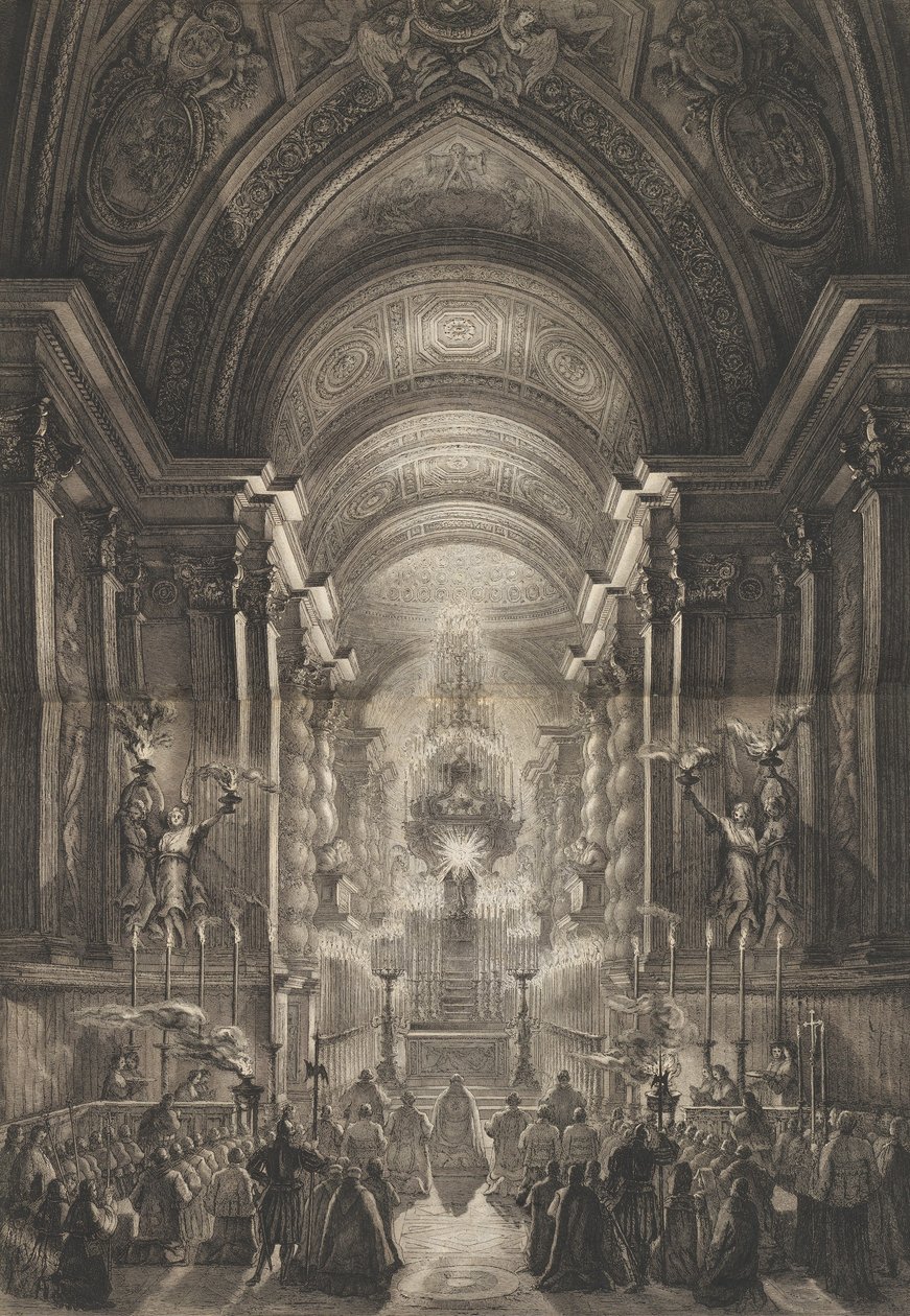 Seremonia Cappella Paolinassa, Vatikaanissa, 1787. tekijältä Francesco Piranesi