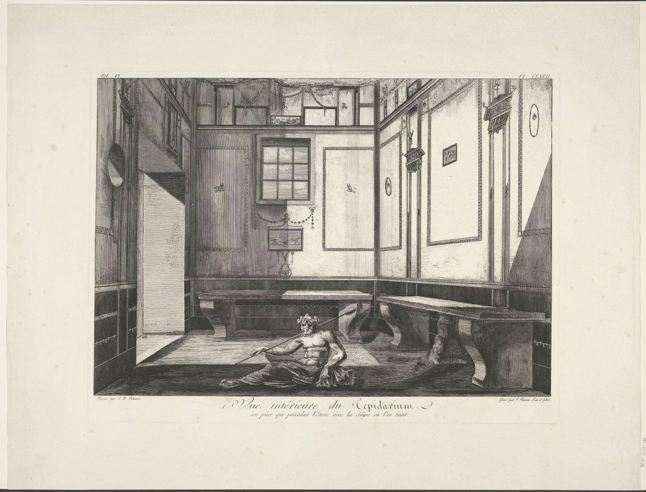 Tepidarium Pompejissa Magna Graecian antiikki (sarjan nimi) tekijältä Francesco Piranesi