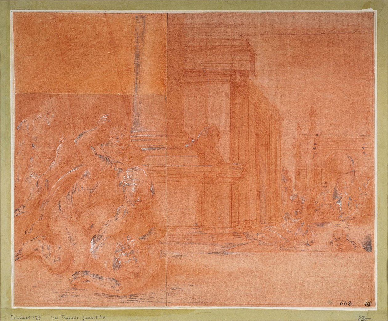 Odysseus bekämpft den Bettler Irus tekijältä Francesco Primaticcio