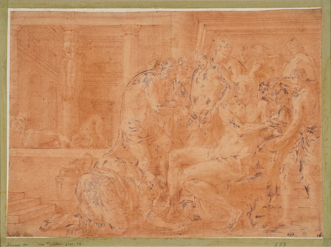 Odysseus wäscht seine Hände tekijältä Francesco Primaticcio