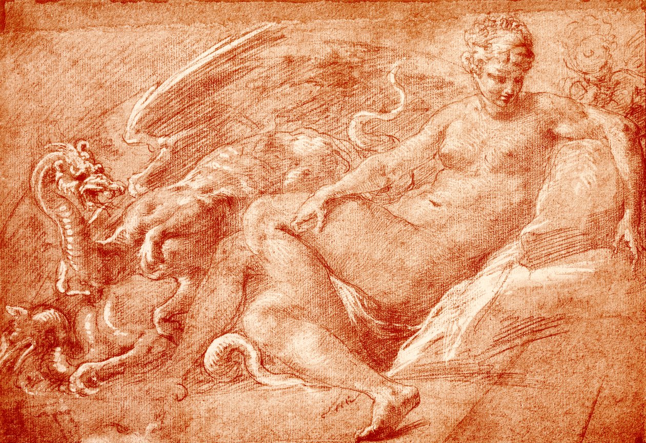 Tutkimus Ceresiin lohikäärmeen vaunulla tekijältä Francesco Primaticcio