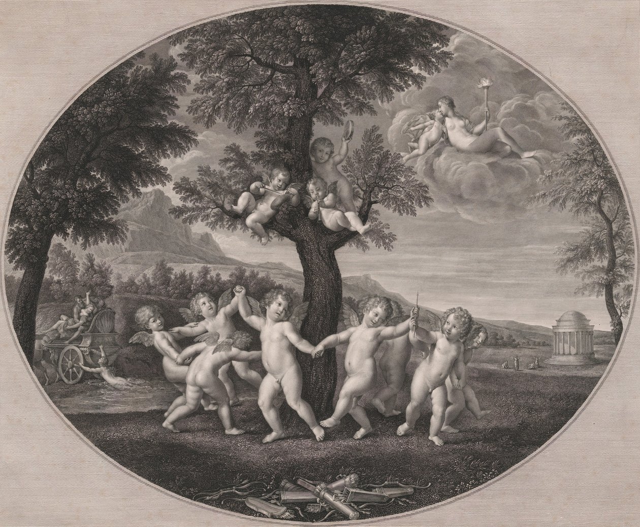 Amorit juhlivat Proserpinan raiskausta 1805-1212. tekijältä Francesco Rosaspina