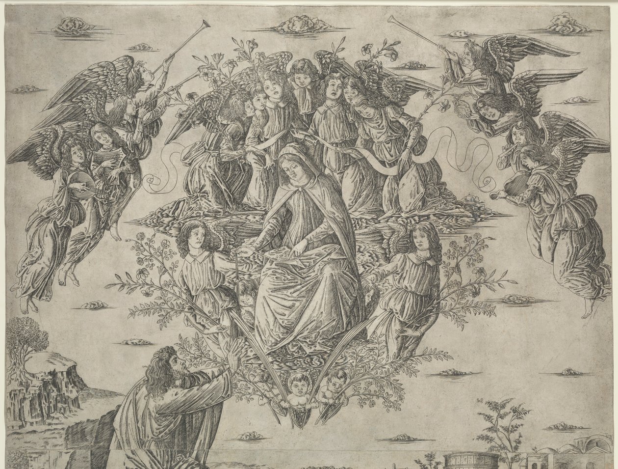 Neitsyt taivaaseenastuminen, n. 1495. tekijältä Francesco Rosselli