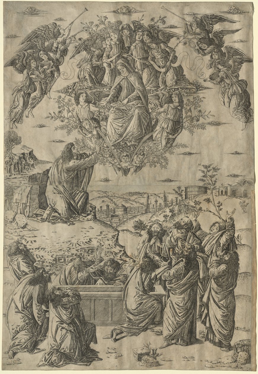 Neitsyt taivaaseenastuminen, n. 1495. tekijältä Francesco Rosselli