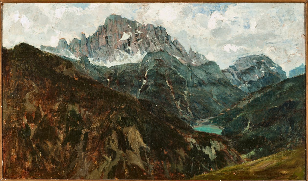 Vuoristomaisema, Monte Civetta, Italia (öljy kankaalle tekijältä Francesco Sartorelli