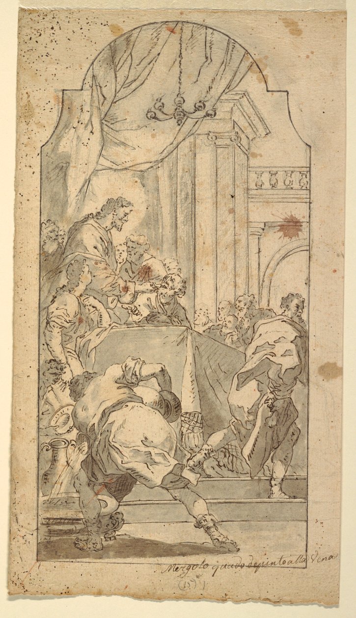 Piirros, Viimeinen ehtoollinen, 1746-86 tekijältä Francesco Saverio Mergolo