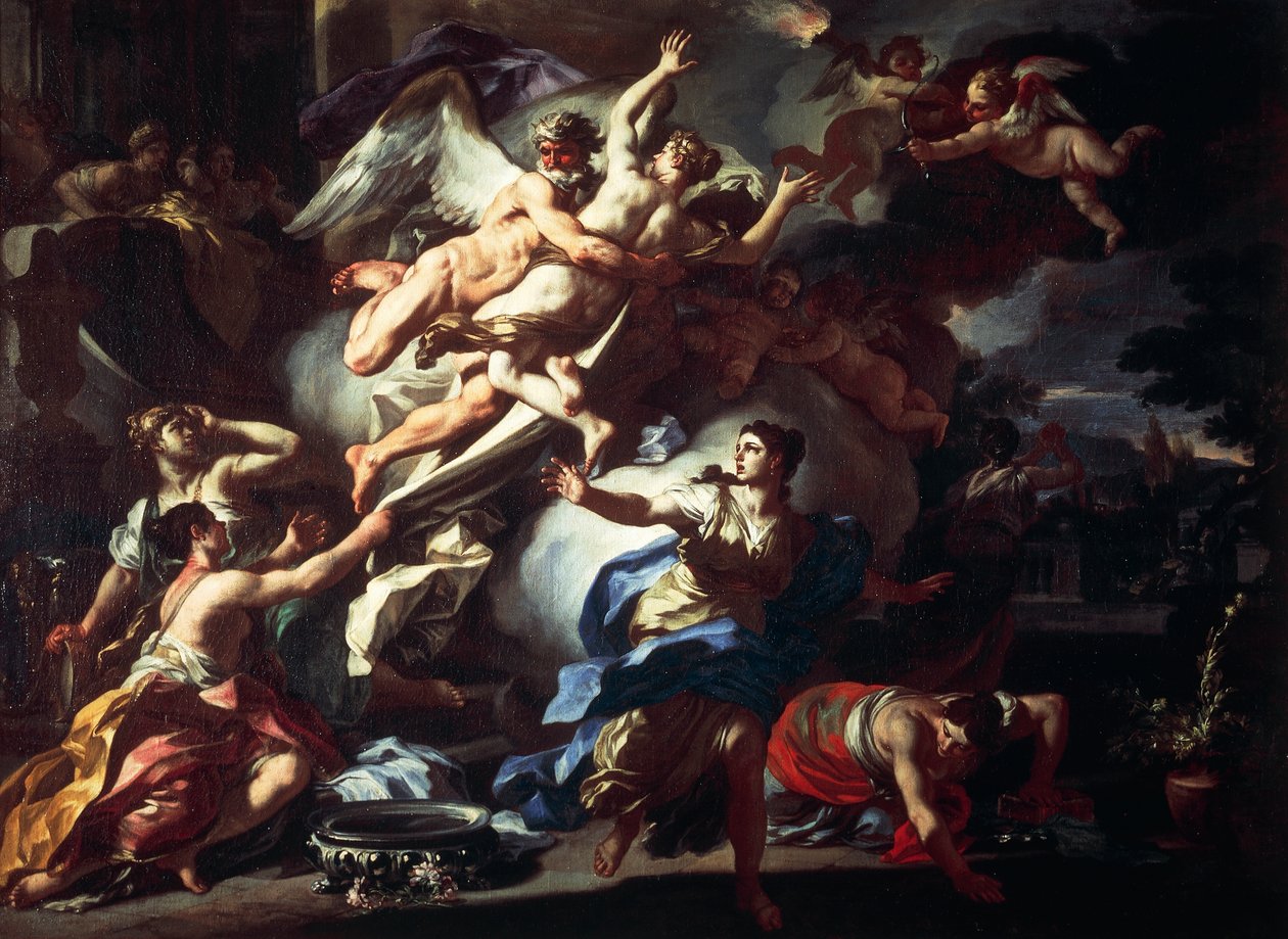 Boreas raiskaa Orythiaa, Francesco Solimena (1657-1747), öljy kankaalle, 99x135 cm. tekijältä Francesco Solimena