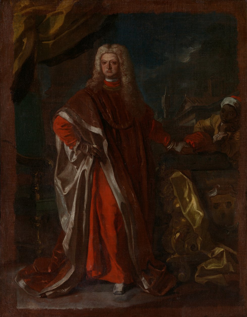Diego Pignatelli dAragona 1687-1750 ja orjuutettu afrikkalainen palvelija, luultavasti 1731 tai 1732. tekijältä Francesco Solimena