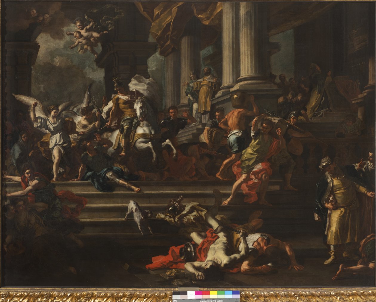 Heliodorus karkotettiin Jerusalemin temppelistä 1720-24 tekijältä Francesco Solimena