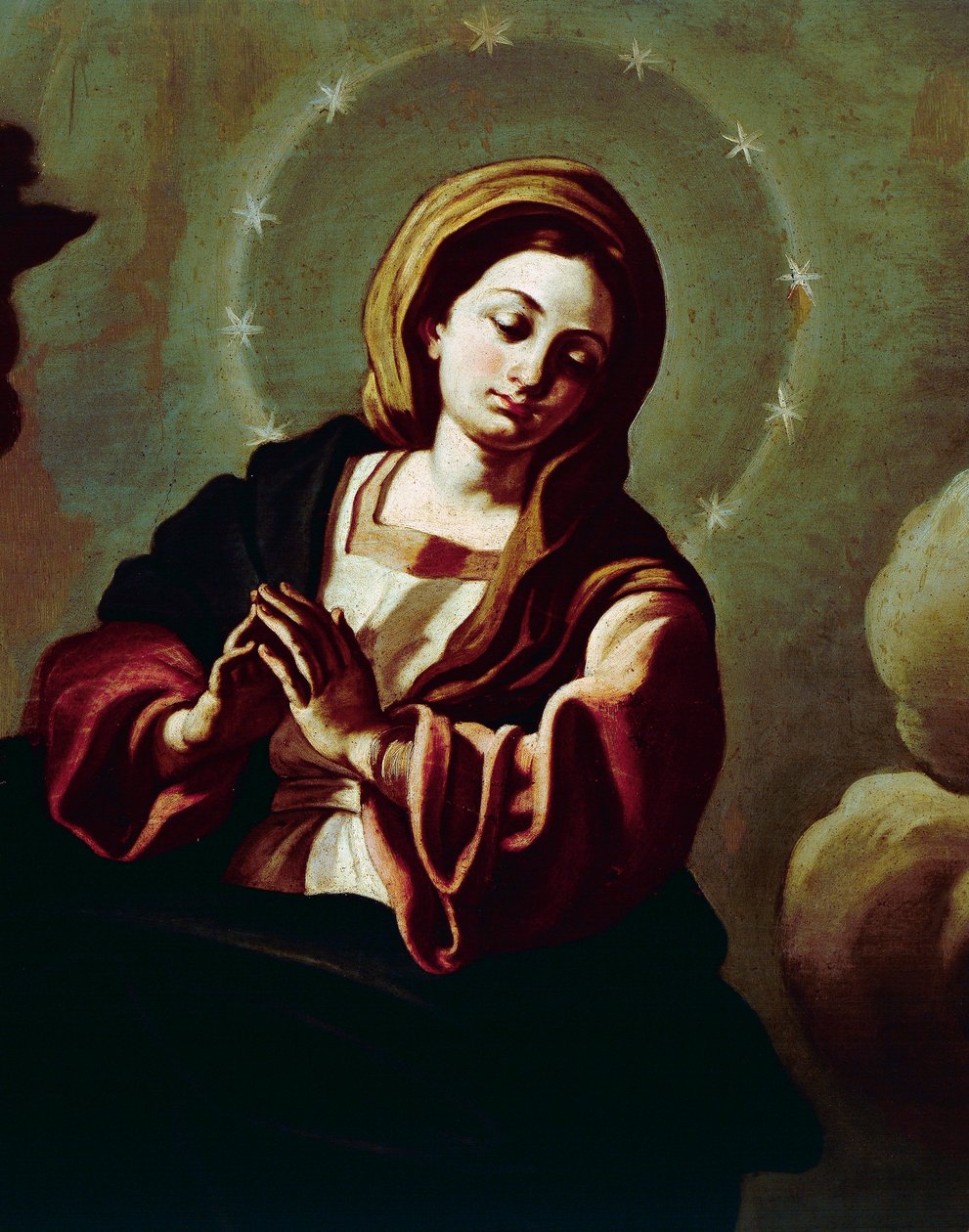 Immaculate Conception, maalaus kankaalle Francesco Solimenalle (1657-1747), San Pardon katedraali, Larino, Molise, Italia tekijältä Francesco Solimena
