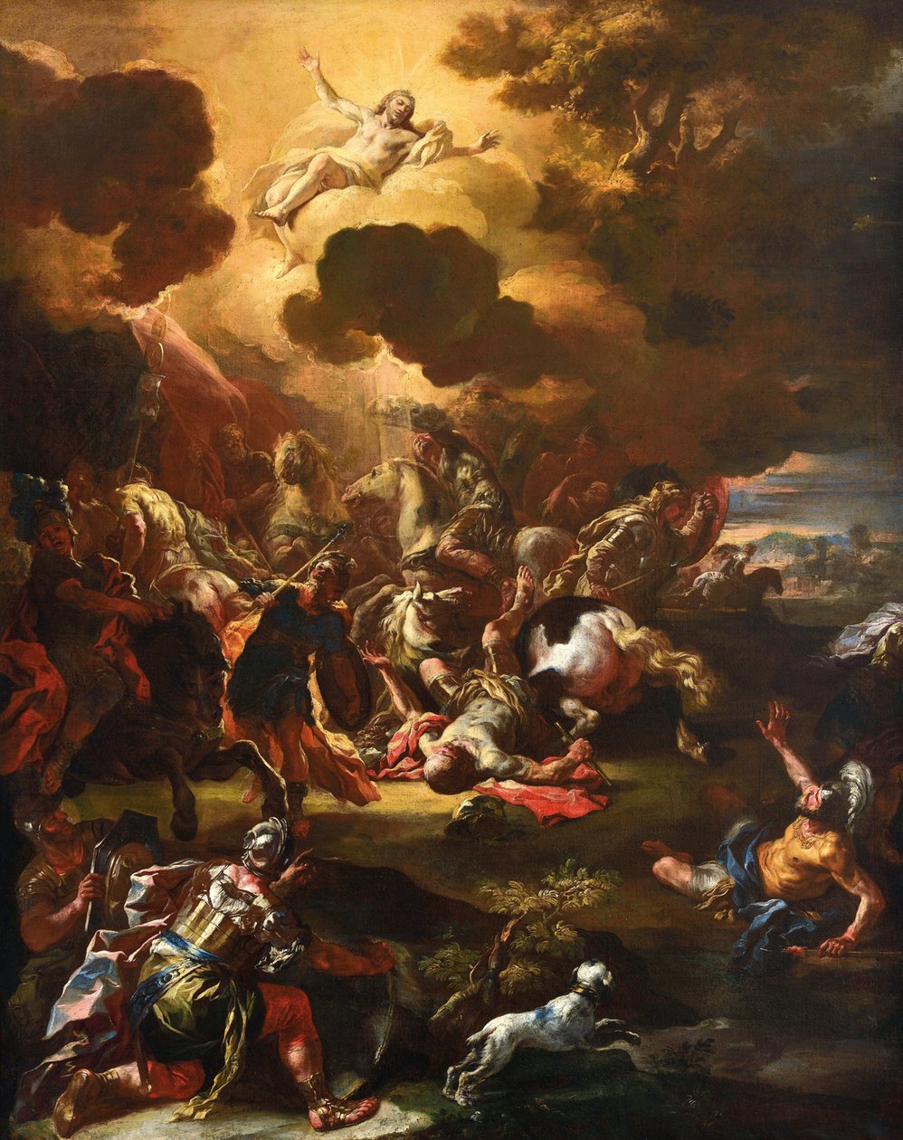 La Conversio de Saint Paul - Pyhän Paavalin kääntymys - Francesco Solimena (1657-1747). Öljy kankaalle Mitat : 129x102 cm Yksityiskokoelma tekijältä Francesco Solimena