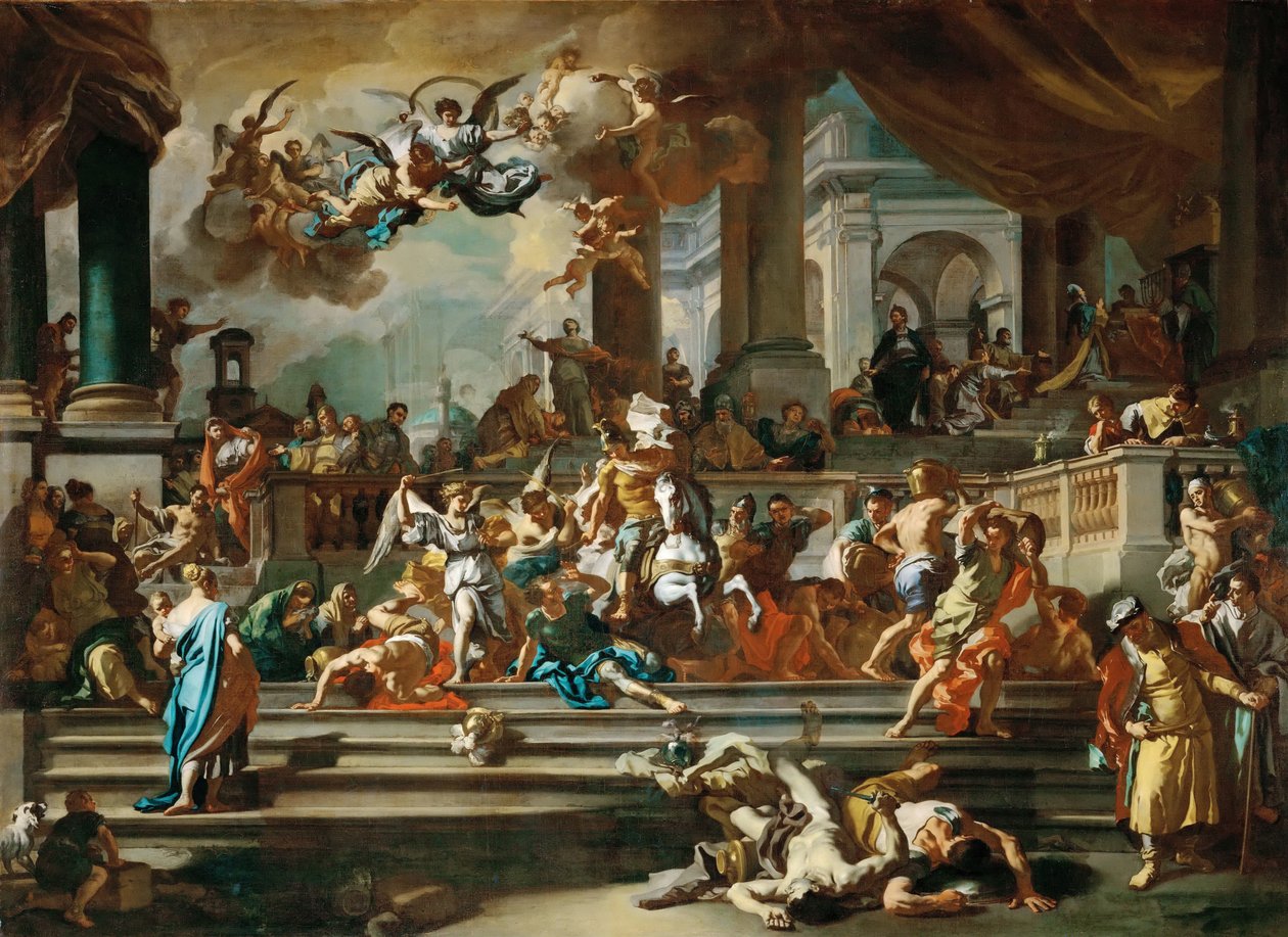 Heliodoruksen karkottaminen temppelistä tekijältä Francesco Solimena
