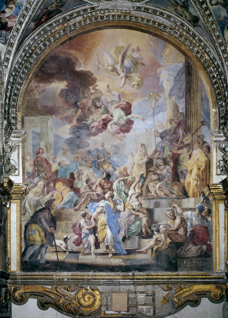 Simon Maguksen kaatuminen tekijältä Francesco Solimena