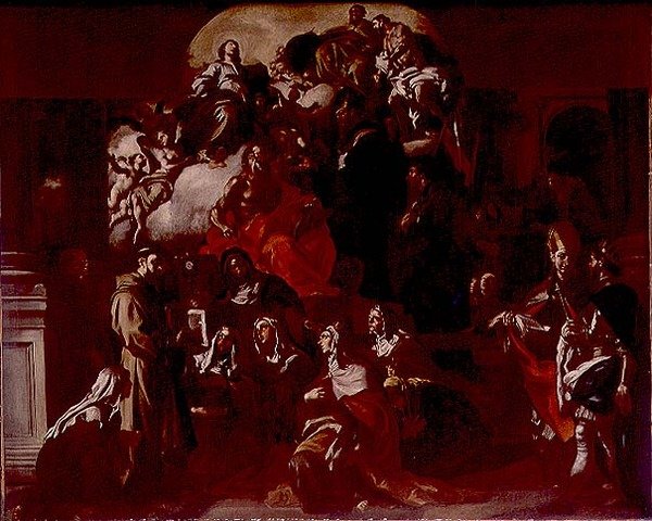 Pyhä kolminaisuus Madonnan ja pyhien kanssa, n. 1705 (öljy kankaalle) tekijältä Francesco Solimena