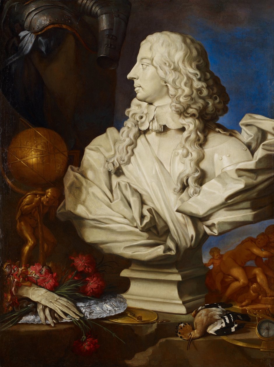Allegorinen asetelma, jossa on Berninin Francis I d