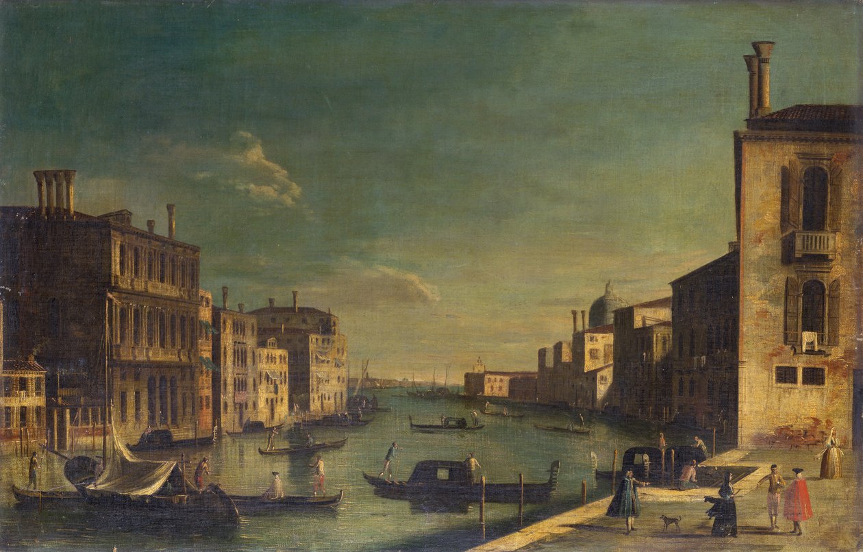 Canal Grande katselee itään Campo San Viosta Bacinoon (öljy aluksella) tekijältä Francesco Tironi