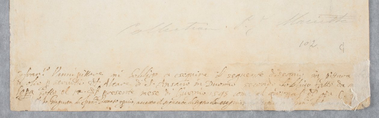 Saint Ansano kastaa sienalaisia, n. 1593 (liitu paperille) tekijältä Francesco Vanni