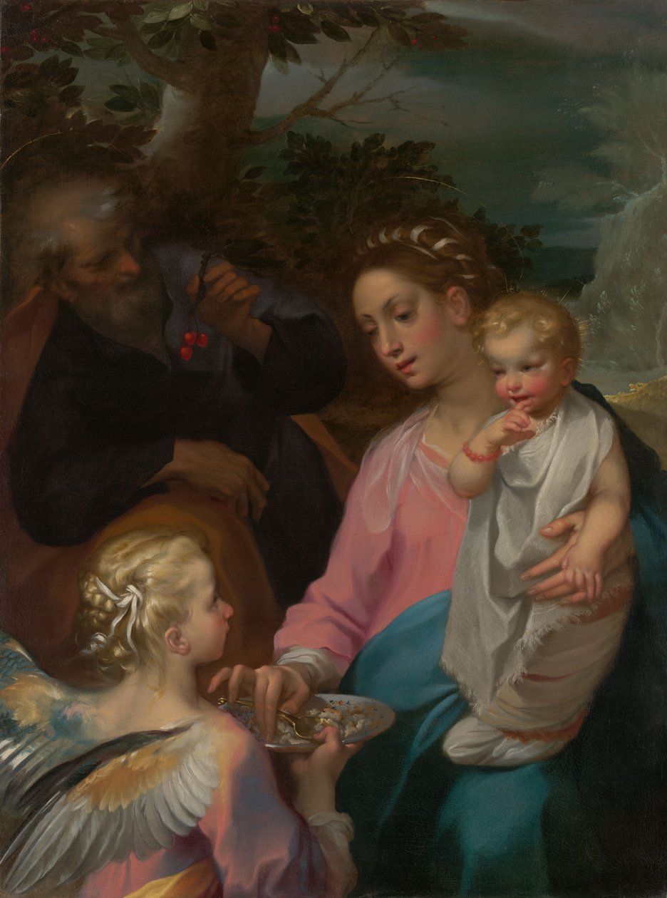 Lepo Egyptiin paon aikana, tunnettu nimellä Madonna della Pappa tekijältä Francesco Vanni
