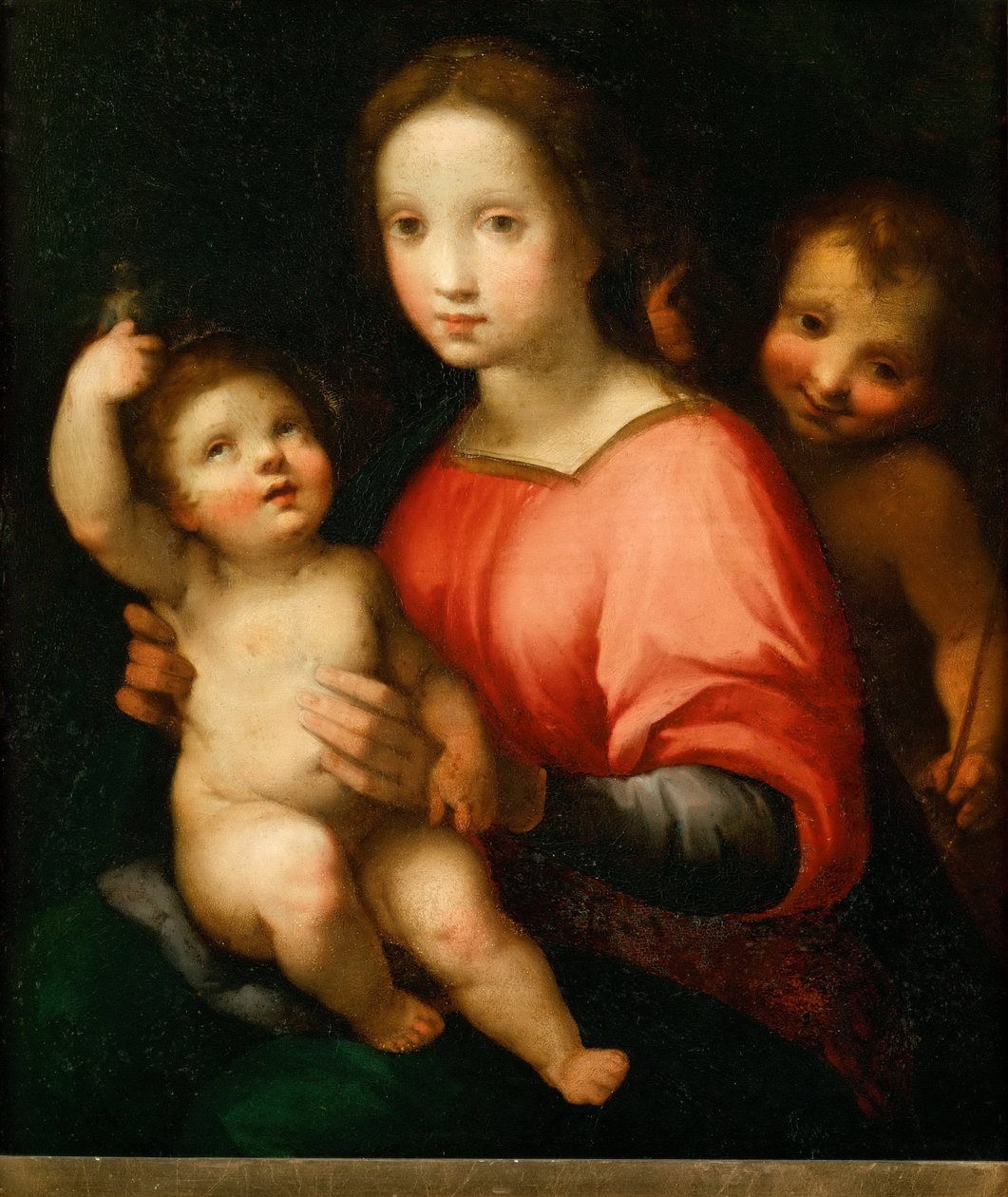 Neitsyt ja lapsi Johannes Kastajan kanssa poikana - Francesco Vanni (1563-1610). Öljy puulle, n. 1600. Mitat : 54x46 cm. Taidehistoriallinen museo, Vienne tekijältä Francesco Vanni