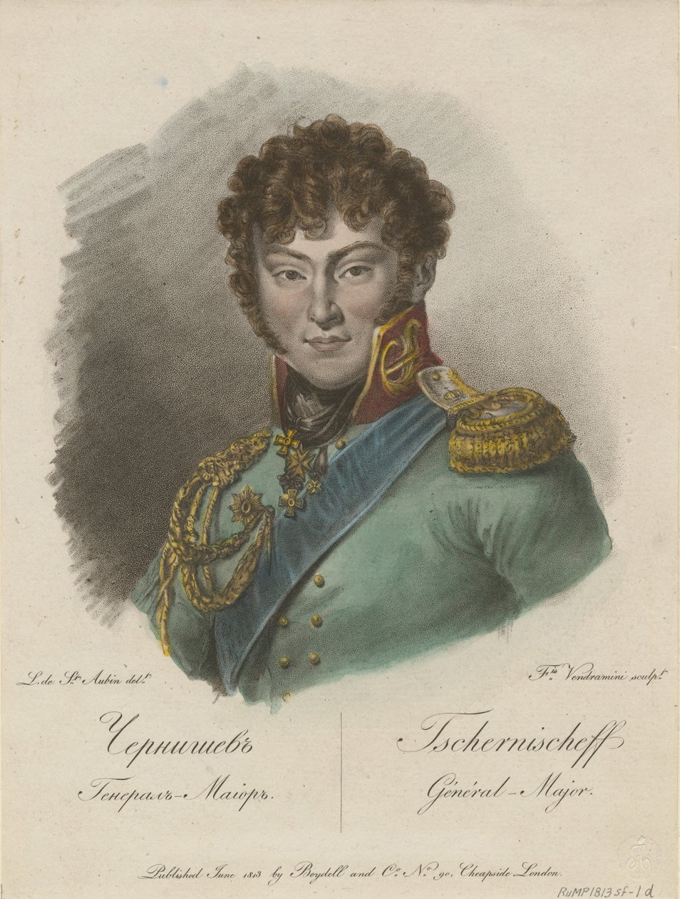 Kreivi Aleksandr Ivanovitš Tšernyšovin muotokuva 1786-1857, 1813 tekijältä Francesco Vendramini
