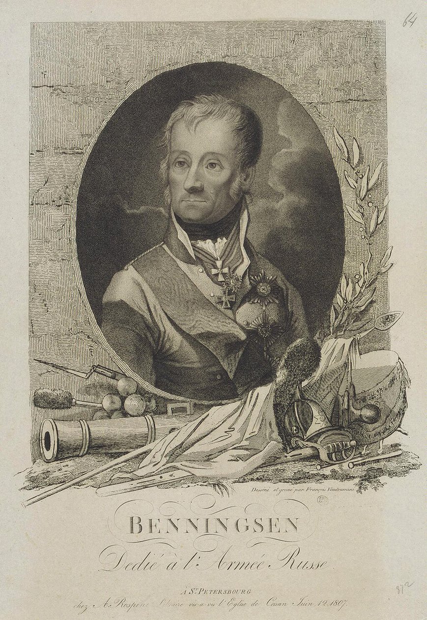 Kreivi Levin Leonty August Theophil von Bennigsenin muotokuva 1745-1826, 1807 tekijältä Francesco Vendramini