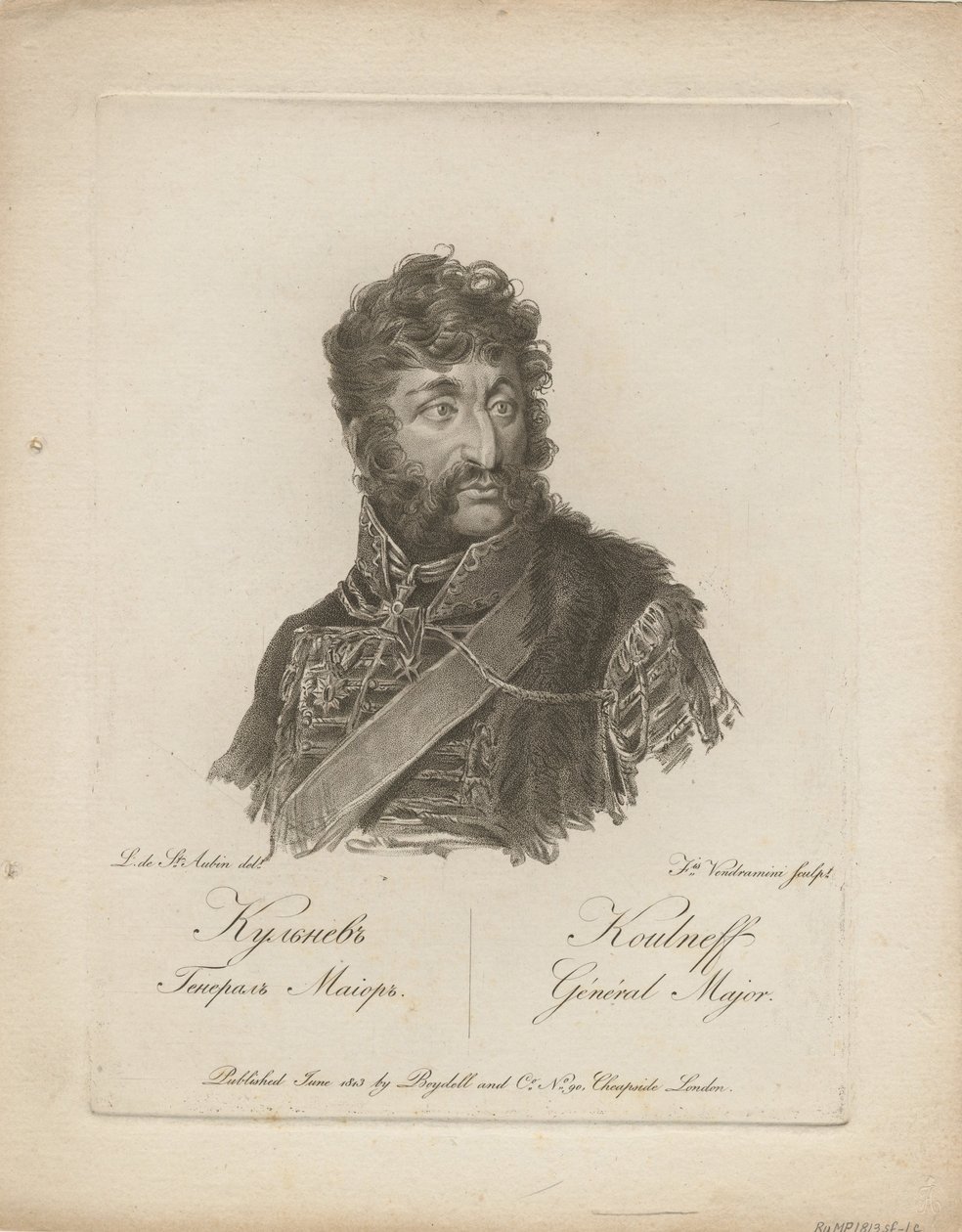 Jakov Petrovitš Kulnev 1763-1812, 1813 tekijältä Francesco Vendramini