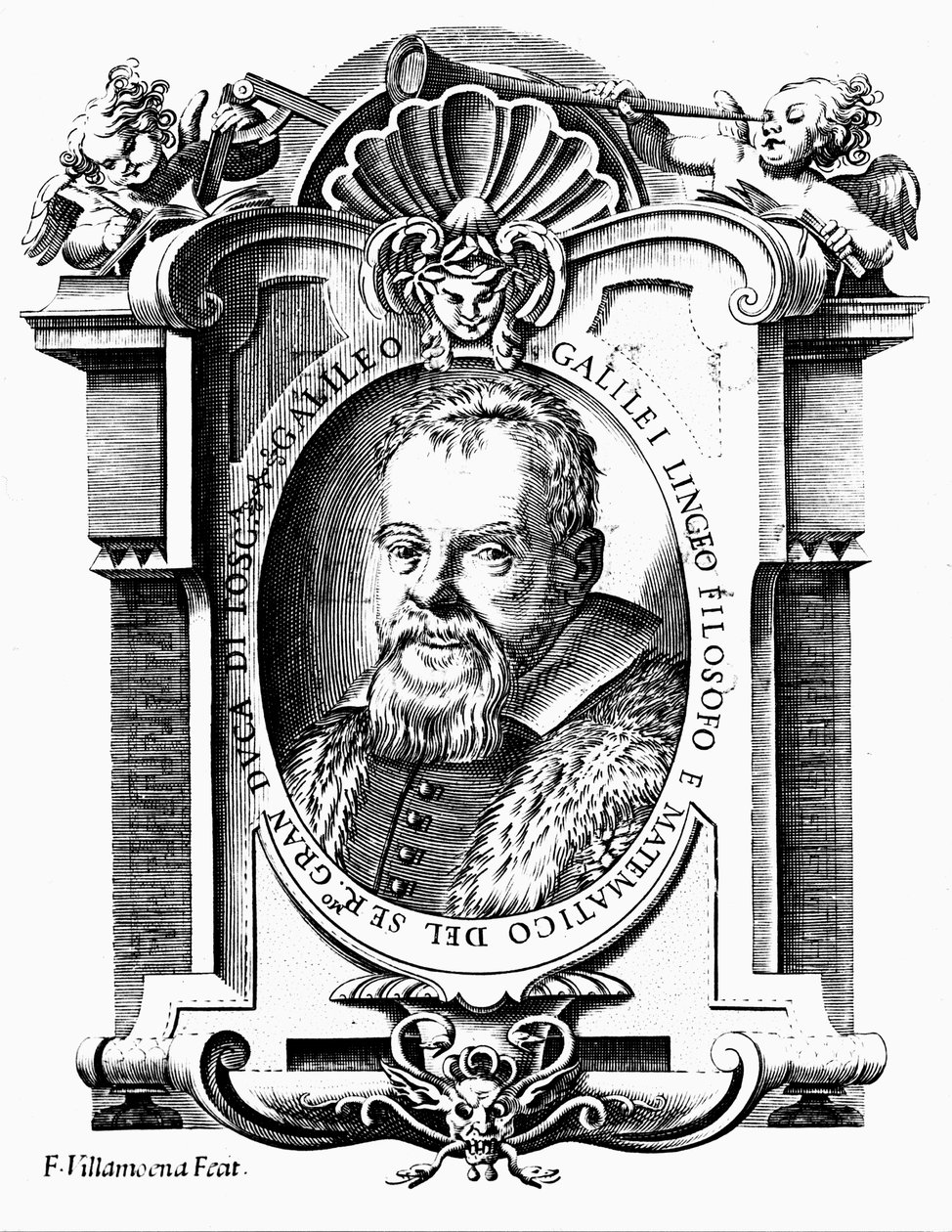 Galileo Galilei, italialainen tähtitieteilijä ja matemaatikko, 1600-luvun alku tekijältä Francesco Villamena