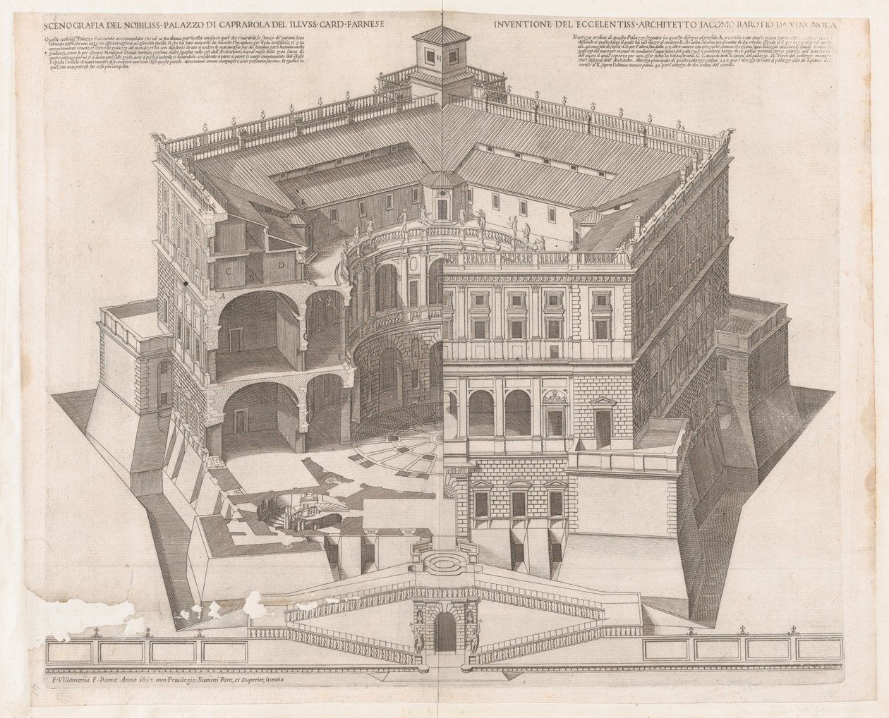 Roomalaisen loiston peili: Farnesen palatsi, 1500-luku, 1500-luku. tekijältä Francesco Villamena