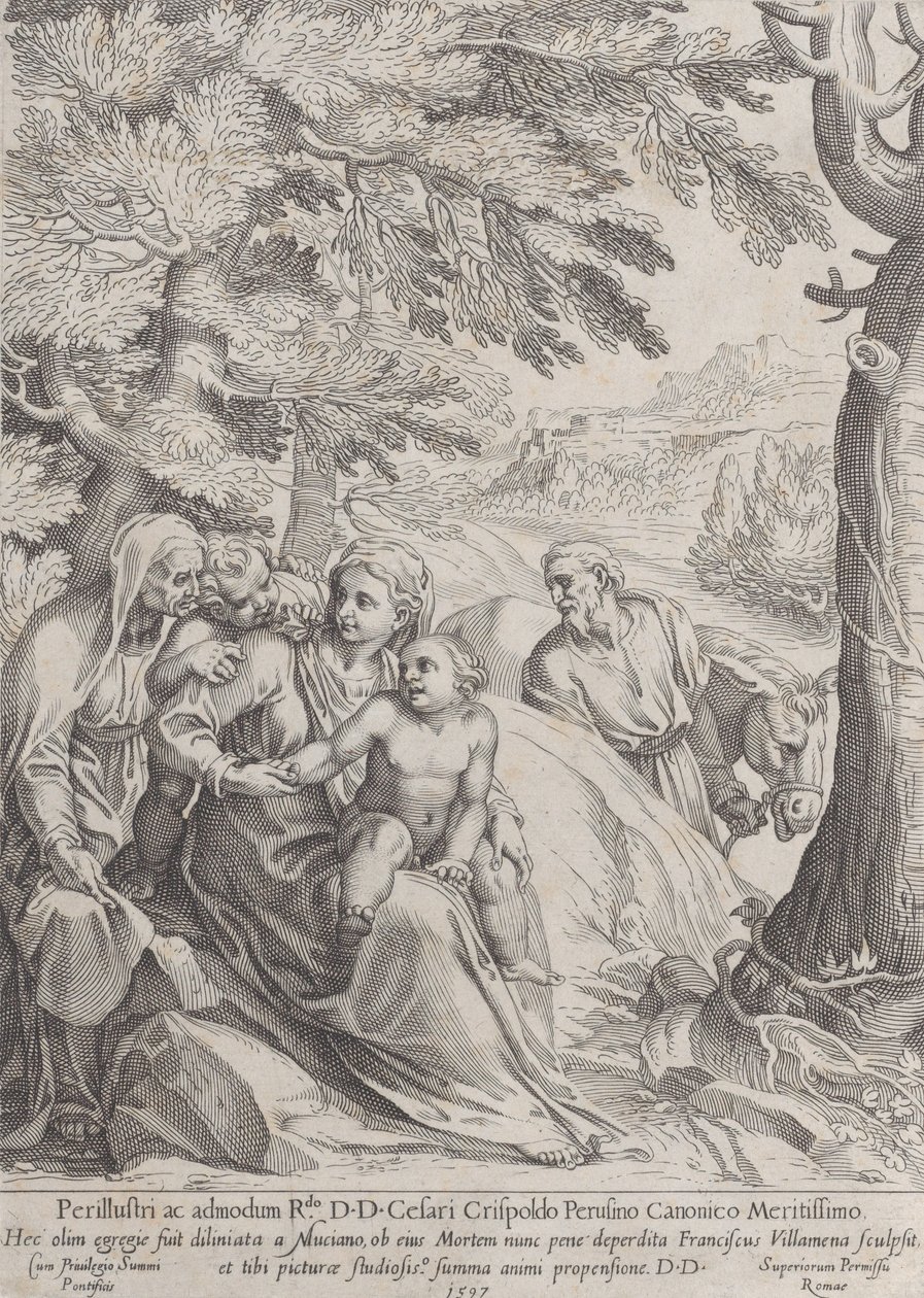 Loput lennolla Egyptiin, 1597. tekijältä Francesco Villamena