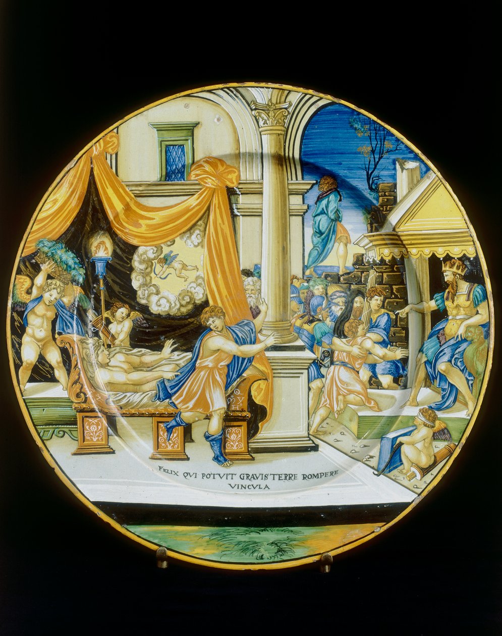 Guiseppe Ebreon kiusaus, Francesco Xanto Avellin lautanen konservoituna Museo Nazionale del Bargellossa Firenzessä tekijältä Francesco Xanto Avelli