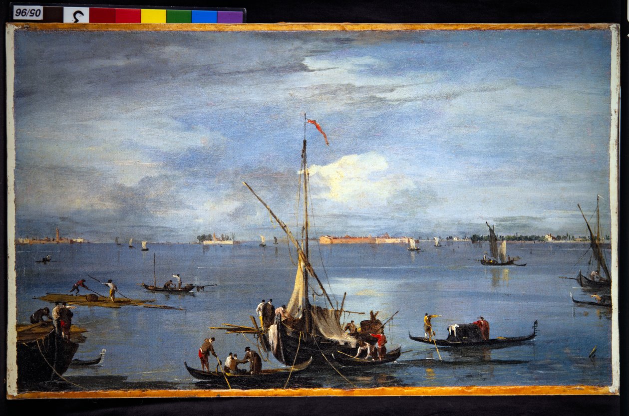 Näkymä Venetsian laguuniin tekijältä Francesco and/or Gian Antonio (1699 1761) Guardi
