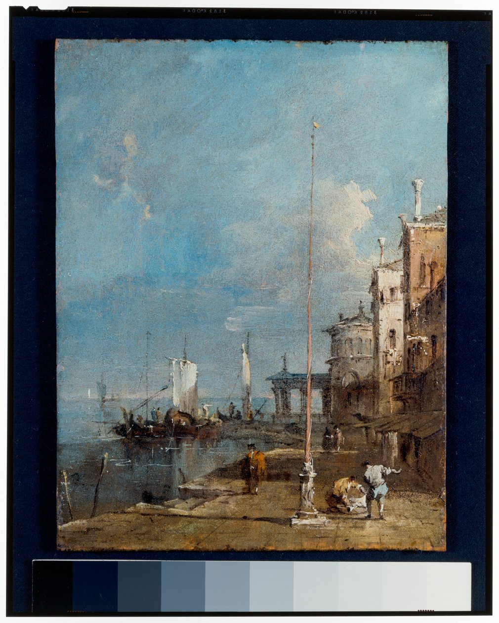 Capriccio riemukaarilla ja kaupunkitaustalla tekijältä Francesco and/or Gian Antonio (1699 1761) Guardi