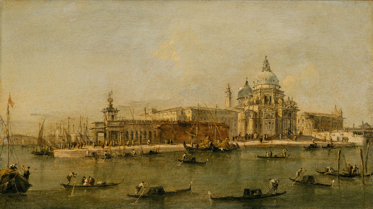 Venetsia: Dogana ja Santa Maria della Salute (Santa Maria della Salute) tekijältä Francesco circle of Guardi