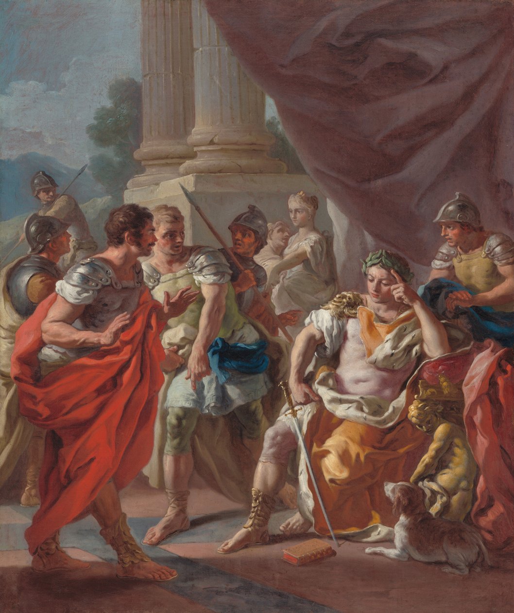 Aleksanteri tuomitsee väärän ylistyksen, 1760-luku. tekijältä Francesco de Mura