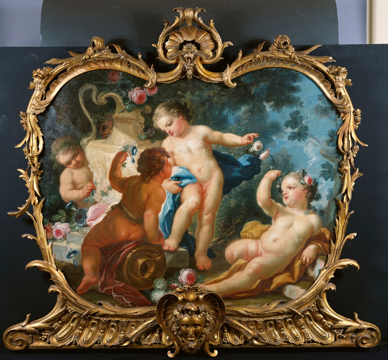 Overdoor Putti Disportingin kanssa tekijältä Francesco de Mura