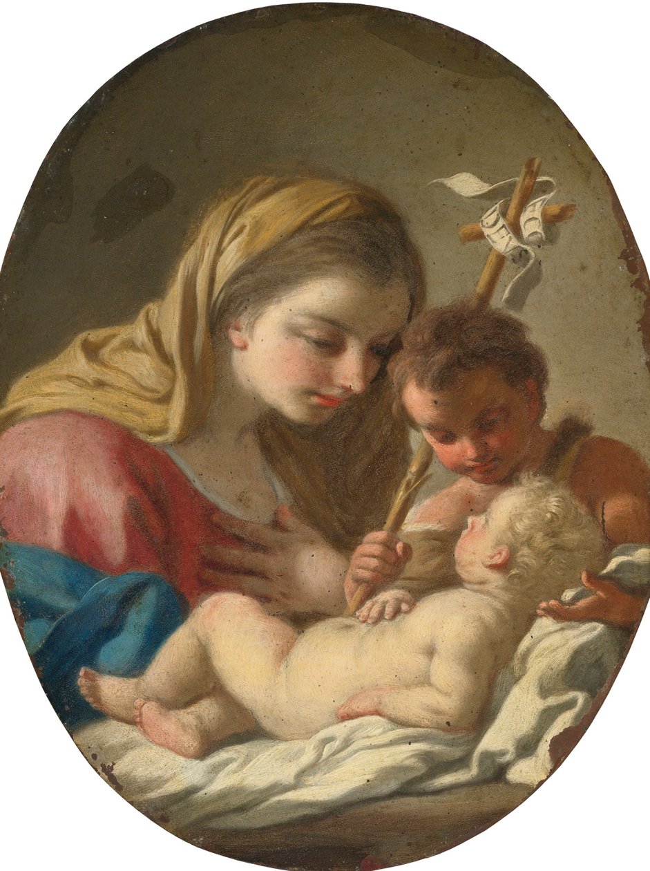Francesco de Mura Madonna ja lapsi sekä Johannes Kastajan lapsi tekijältä Francesco de Mura