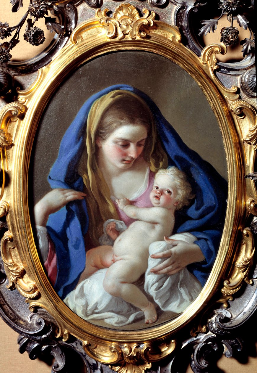 Francesco de Muran (1696-1782) maalaus Neitsyt ja lapsi. 1700-luvun Madridin kuninkaallinen palatsi tekijältä Francesco de Mura