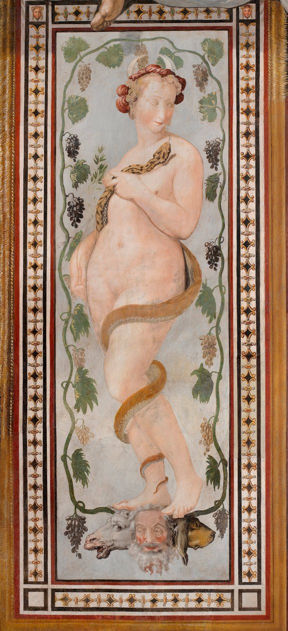 "" Hecate "" Fresque de Francesco de Rossi (1510-1563) vers 1544 Mitat 250x125 cm Palazzo Vecchio, Firenze tekijältä Francesco de Rossi Salviati