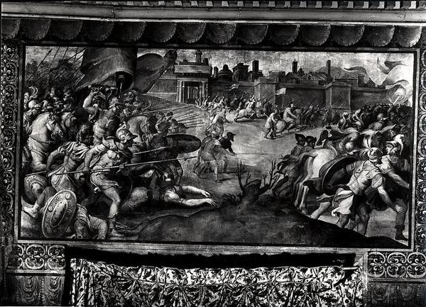 Kaarle V (1500-58) Luterilaisia vastaan (fresko) (m/v kuva) tekijältä Francesco de Rossi Salviati Cecchino