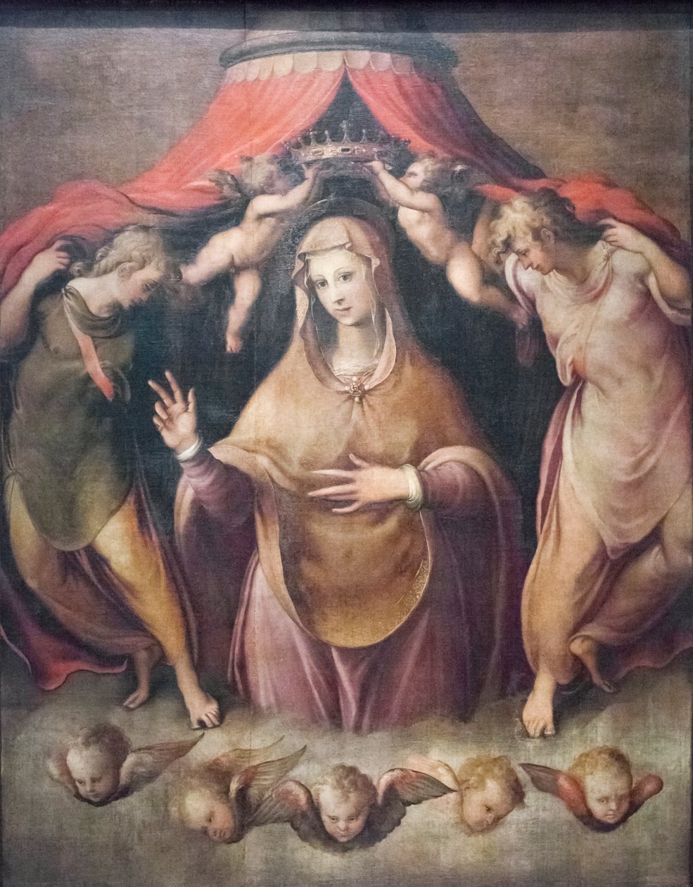 Neitsyen kruunaus (öljy kankaalle) tekijältä Francesco de Rossi Salviati Cecchino