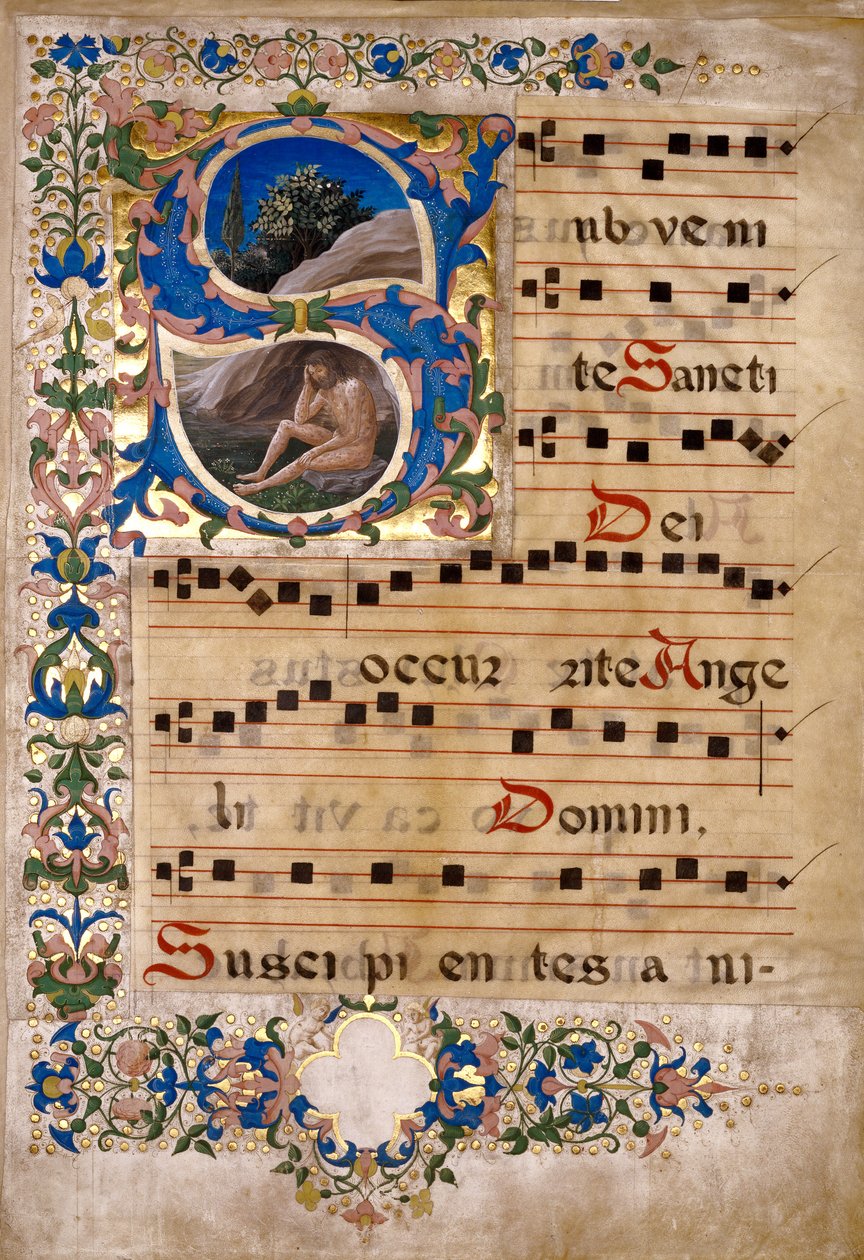 Leikkaus kuorokirjasta tekijältä Francesco di Antonio del Chierico