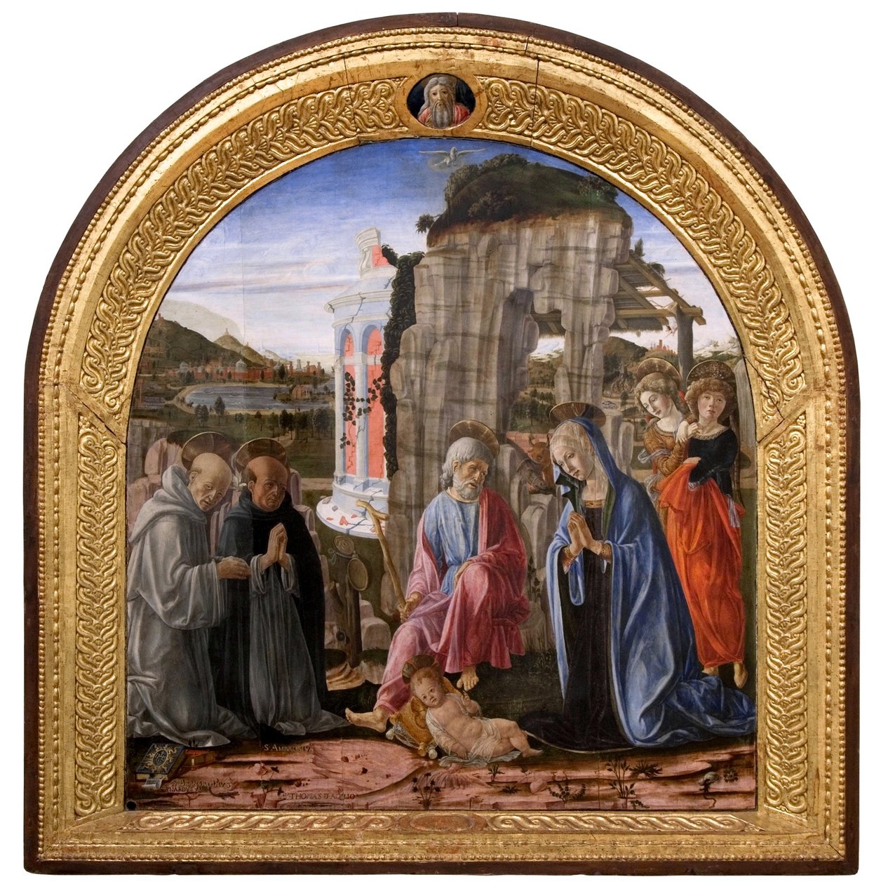 Syntymä
















 Pyhän Bernhardin ja Akvinolaisen Tuomaksen kanssa















 con san Bernardino e san Tommaso d