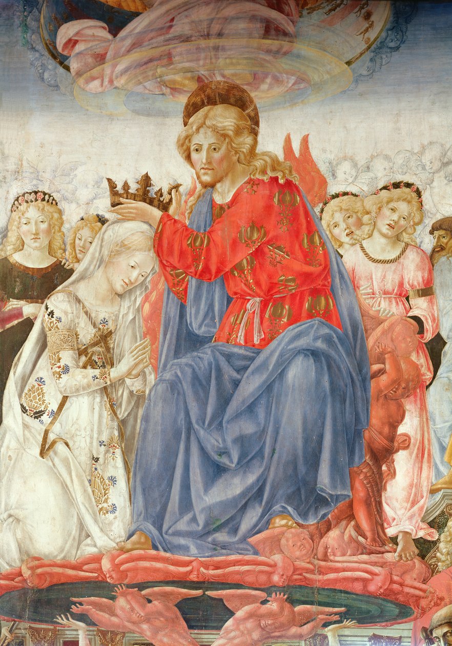 Yksityiskohta Neitsyen kruunauksesta (öljy paneelissa) tekijältä Francesco di Giorgio Martini