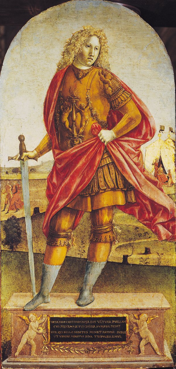 Publius Scipio Africanus (n. 235-183 eKr.) (öljy levylle) tekijältä Francesco di Giorgio Martini