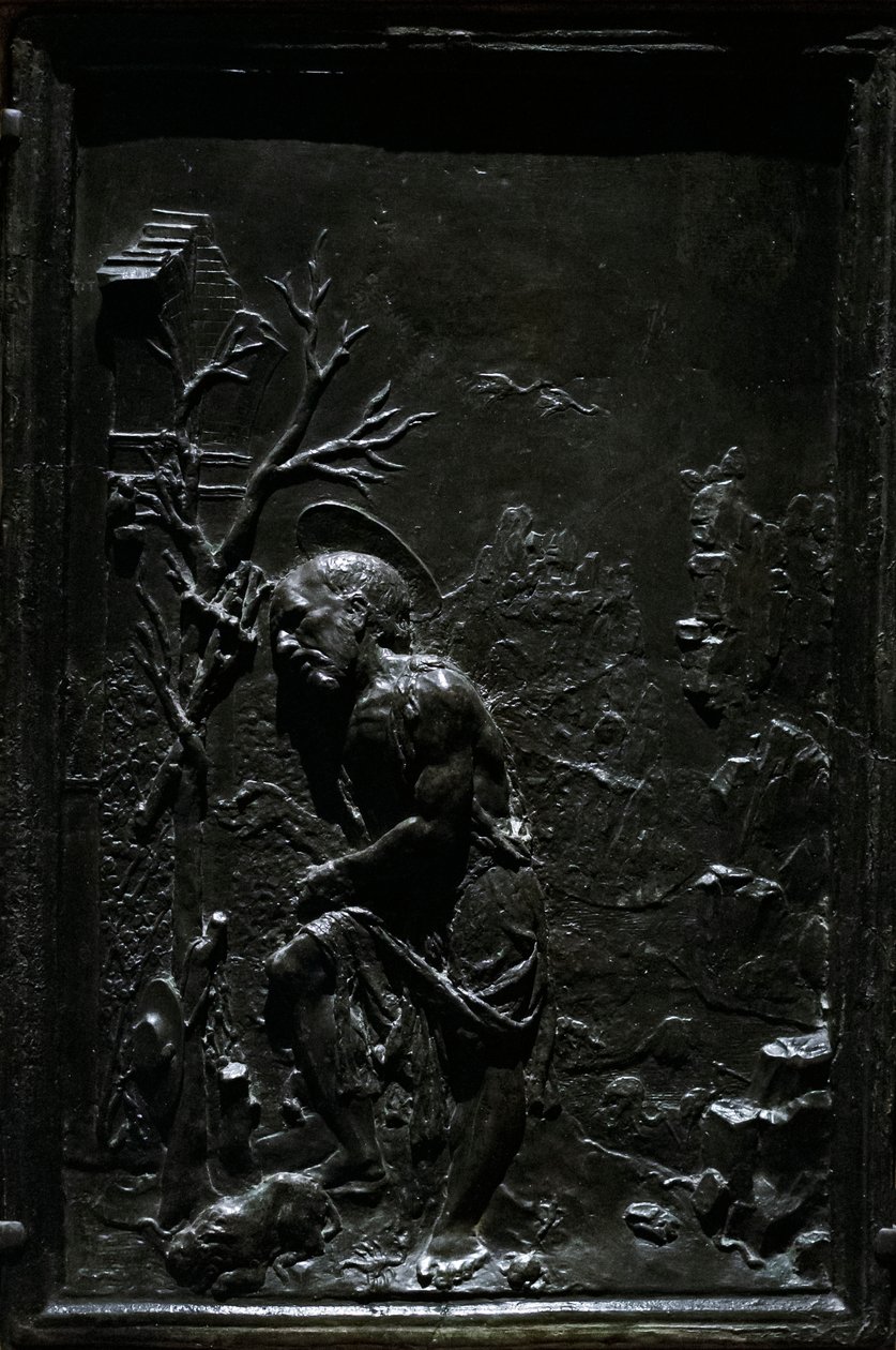 Pyhä Jerome katuvainen, n.1470-75 (patinoitua pronssia). tekijältä Francesco di Giorgio Martini