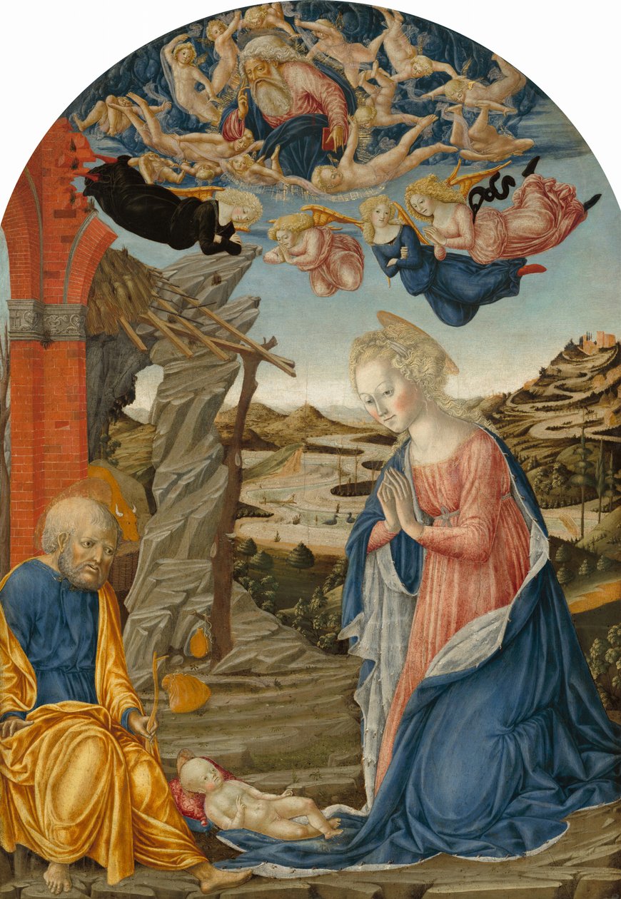 Syntymä, Isä Jumala enkelien ja kerubien ympäröimänä tekijältä Francesco di Giorgio Martini