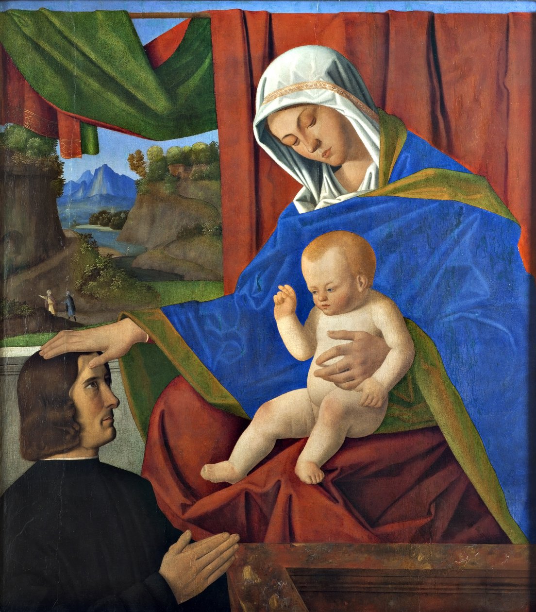 Neitsyt ja lapsi luovuttajan kanssa, 1400-luvun loppu. tekijältä Francesco di Simone da Santacroce