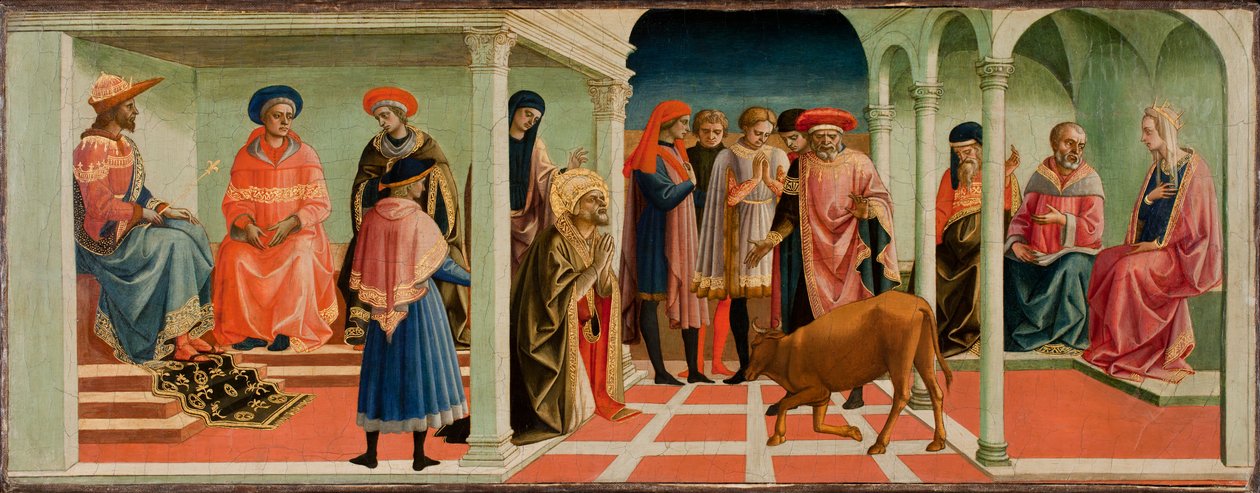 Pyhän Sylvesterin ihme, 1450-luku tekijältä Francesco di Stefano Pesellino