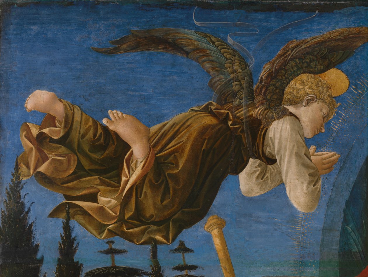 Pistoia Santa Trinitàn alttaritaulun enkelipaneeli, 1455-1460 tekijältä Francesco di Stefano Pesellino