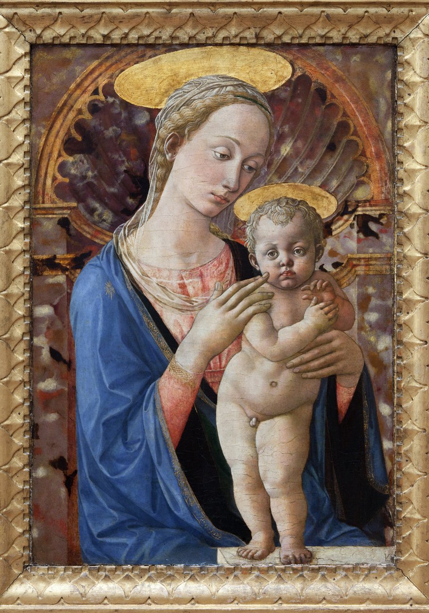 Neitsyt ja lapsi, Francesco di Stefanon maalaus, joka tunnetaan nimellä Pesellino (n. 1422-1457). Valokuvaus, KIM Youngtae, Lyon, Musee des Beaux Arts de Lyon. tekijältä Francesco di Stefano Pesellino